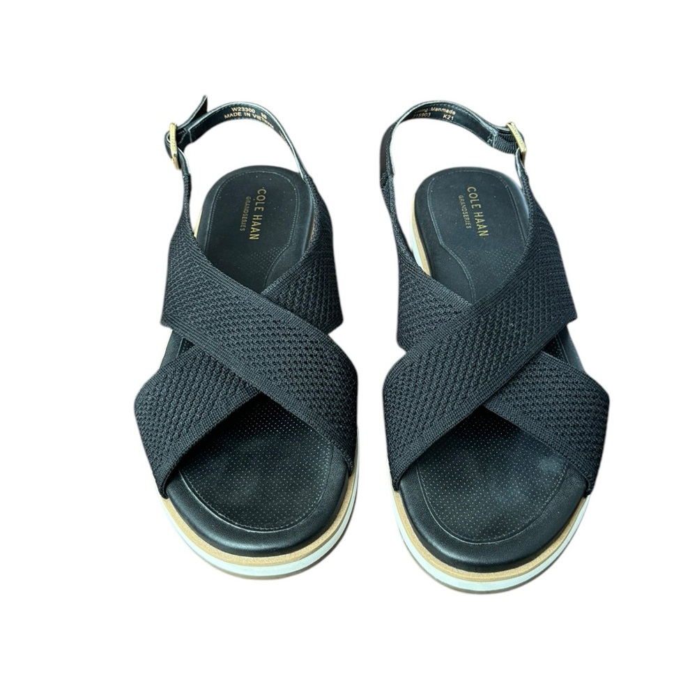Cole Haan Women's Mikaela Sitichlite Sandals Black Stitchlite Size 9